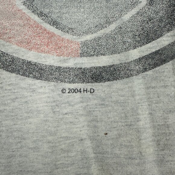 Harley Davidson 2004 Alton Illinois Graphic Tee Adult Small Beige Vintage - Picture 6 of 13
